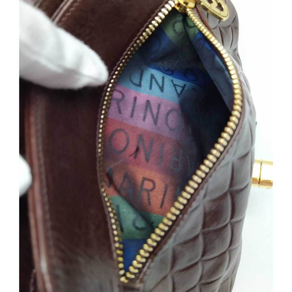 Marino Orlandi Brown Leather Turnlock Flap Closure Crossbody Bag - Picture 10 of 16